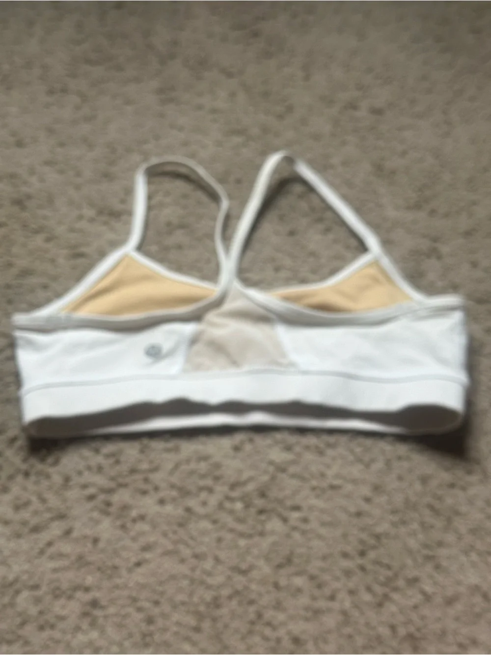 Lululemon White  Soft Cotton Bralette Size 8 pre-owned  – Racerback Comfort